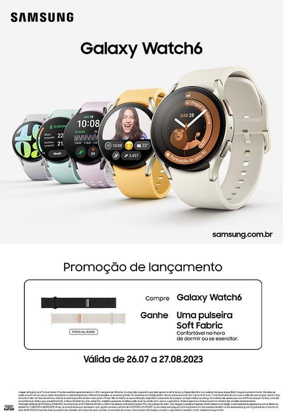         Samsung Smartwatch Galaxy Watch6 LTE 40mm Tela Super AMOLED de 1.31